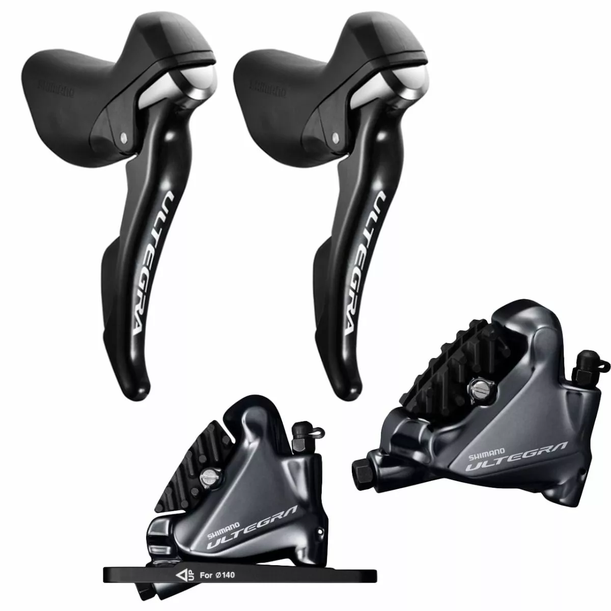 Shimano Ultegra R8020 STI Disc Shifterset Incl. Remklauwen 3 Shimano Ultegra R8020 STI Disc Shifterset Incl. Remklauwen