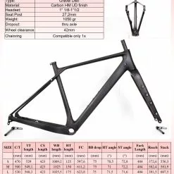 Brixia Pure Gravel Frameset -Cinelli Winkel gravel geometry chart pure 1